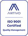 Amtivo ISO 9001 certified quality management logo.